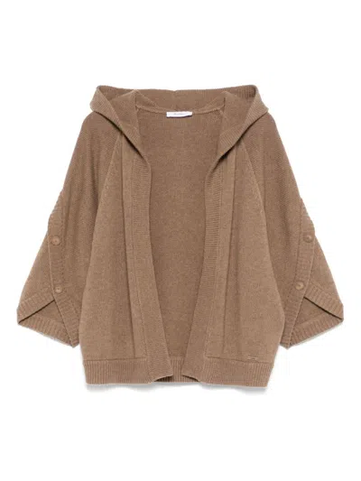 Max Mara Wool And Cachemire Cardigan In Brown