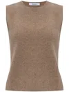 Max Mara Wool-cashmere Sweater Vest In Brown