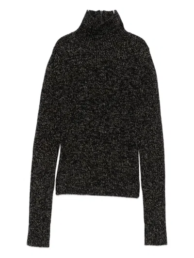 Max Mara Wool And Cachemire Turtleneck Sweater In Black