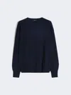 Max Mara Wool And Cashmere Basic Sweater In Blue