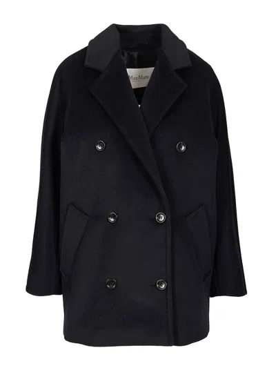 Max Mara Wool And Cashmere Beaver Coat Coats Blue