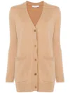 Max Mara Sequin Embellished Wool Cashmere Cardigan In Brown