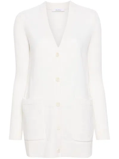 Max Mara Wool And Cashmere Blend Cardigan In White