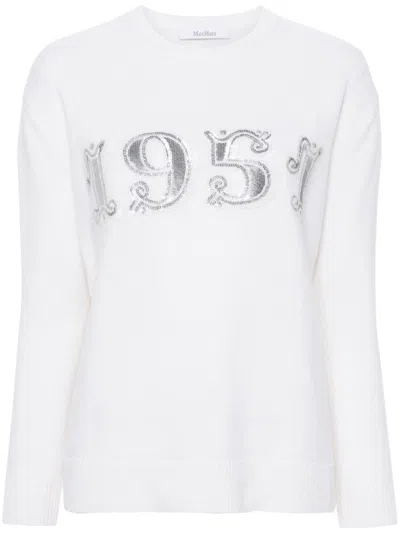 Max Mara Wool And Cashmere Blend Sweater In White