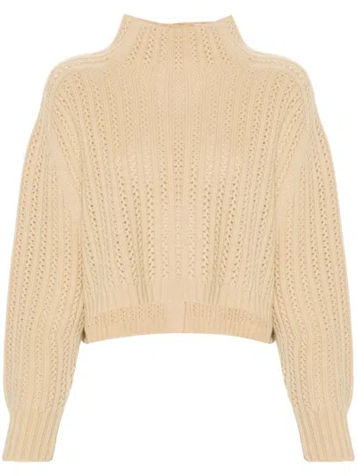 Max Mara Tricot-knit Cardigan In Beige