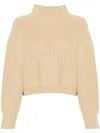 Max Mara Tricot-knit Cardigan In Beige