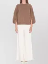 Max Mara Knitwear With Button Detail And Raglan Sleeves In Brown