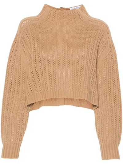Max Mara Wool And Cashmere Blend Sweater In Brown