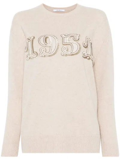 Max Mara Wool And Cashmere Blend Sweater In Neutral