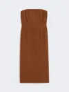 Max Mara Wool And Cashmere Bustier Dress In Brown