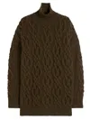 Max Mara Wool And Cashmere Cable Knit Dress Clothing In Animal Print