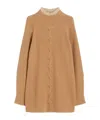 Max Mara Alcazar Cable Knit High Neck Sweater In Brown