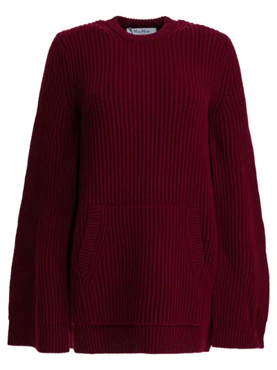 MAX MARA WOOL AND CASHMERE CAPE DRESS DRESSES BORDEAUX