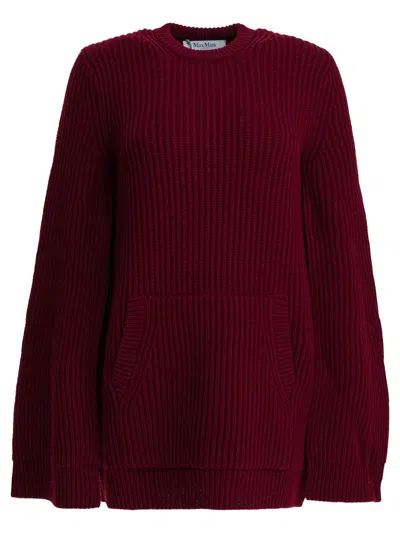Max Mara Wool And Cashmere Cape Dress Dresses Bordeaux In Red