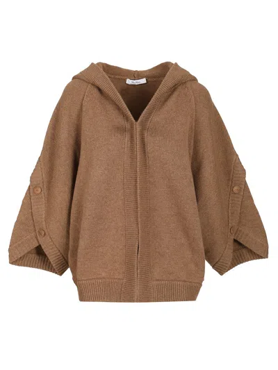 Max Mara Wool And Cashmere Cardigan In Brown