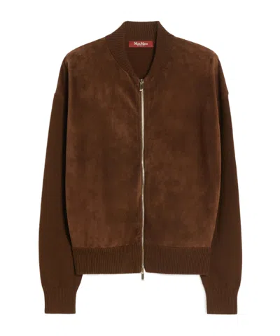 Max Mara Wool And Cashmere Cardigan In Brown
