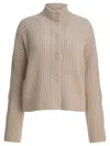 Max Mara Wool And Cashmere Cardigan In Neutral