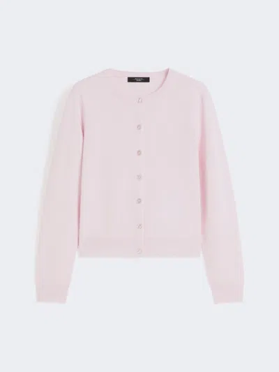 Max Mara Wool And Cashmere Cardigan In Pink