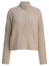 Max Mara Afelio Ribbed And Cable-knit Wool And Cashmere-blend Cardigan In Sand