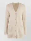 Max Mara Wool And Cashmere Cardigan With Sequin Embroidery