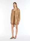 Max Mara Wool And Cashmere Cardigan With Sequins In Camel