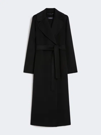Max Mara Wool And Cashmere Coat With Belt In Black