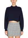Max Mara Wool And Cashmere Crew Neck Sweater In Blue