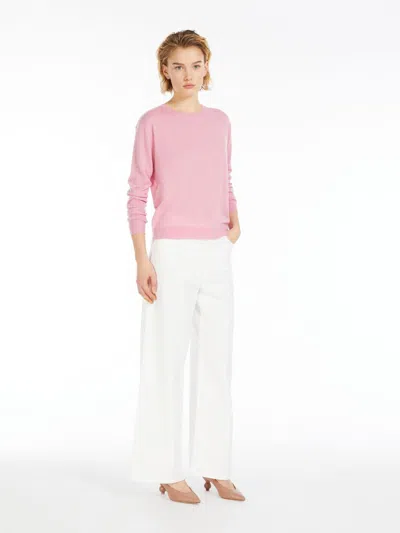 Max Mara Wool And Cashmere Crew-neck Sweater In Pink