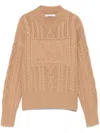 Max Mara Wool And Cashmere Crewneck Jumper In Brown