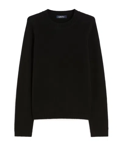 Max Mara Wool And Cashmere Crewneck Sweater In Black