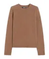 Max Mara Wool And Cashmere Crewneck Sweater In Brown