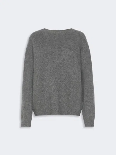 Max Mara Wool And Cashmere Crewneck Sweater In Dark Grey