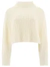 Max Mara Women's Wool And Cashmere Crop Sweater "hodeida" In Neutral