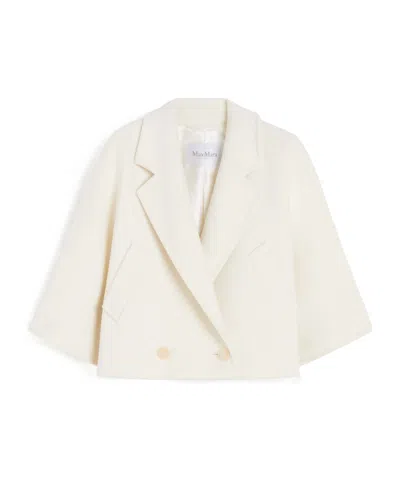 Max Mara Wool And Cashmere Cropped Jacket In Neutral