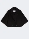 Max Mara Wool And Cashmere Cropped Jacket In Black