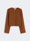 Max Mara Wool And Cashmere Cropped Jacket In Brown