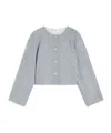 Max Mara Wool And Cashmere Cropped Jacket In Gray