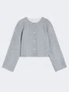 Max Mara Wool And Cashmere Cropped Jacket In Gray