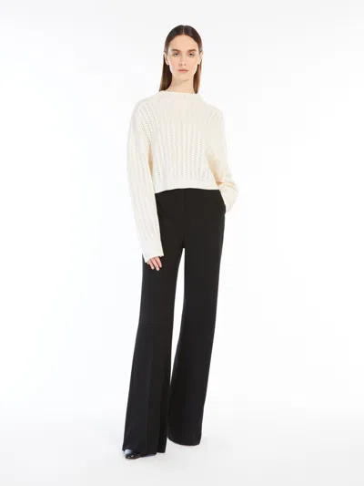 Max Mara Wool And Cashmere Cropped Jumper In White