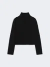 Max Mara Wool And Cashmere Cropped Polo-neck Sweater In Black