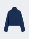 Max Mara Wool And Cashmere Cropped Polo-neck Sweater In Blue