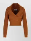 Max Mara Wool And Cashmere Cropped Sweater In Brown
