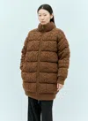 Max Mara Camel Wool And Cashmere Wadding Down Jacket In Brown