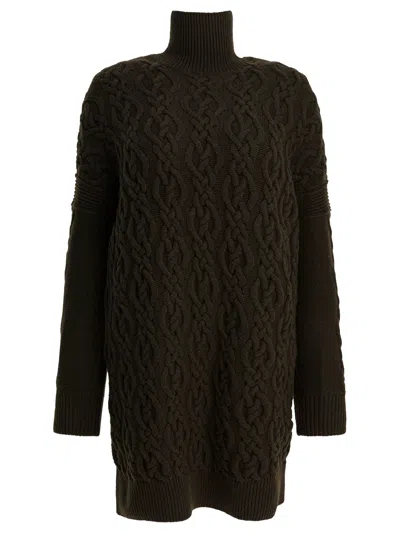 MAX MARA WOOL AND CASHMERE DRESS DRESSES GREEN