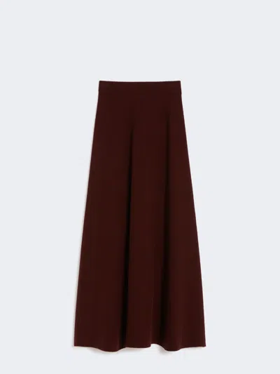 Max Mara Wool And Cashmere Flared Skirt In Red
