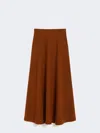Max Mara Wool And Cashmere Flared Skirt In Brown