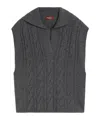 Max Mara Cable-knit Wool And Cashmere Gilet In Gray