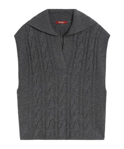Max Mara Wool And Cashmere Gilet In Gray