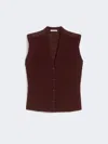 Max Mara Wool-blend Knit Waistcoat In Brown