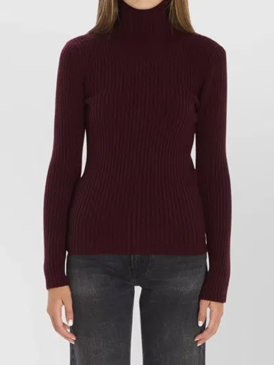 MAX MARA WOOL AND CASHMERE HIGH NECK KNIT TOP